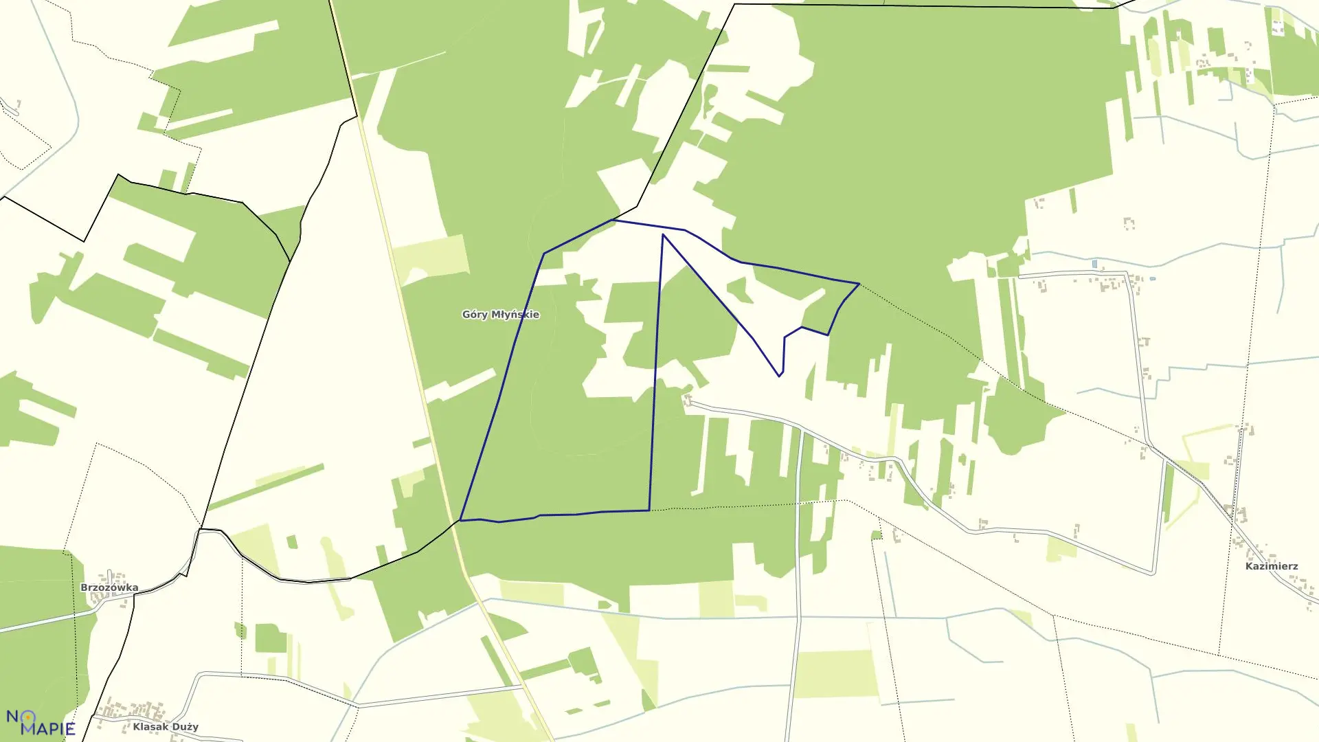 Mapa obrębu NIEDŹWIADY w gminie Skomlin